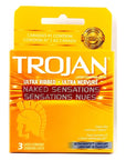 Trojan Ultra Ribbed Naked Sensations 3 Pack