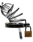 Stainless Steel Chastity Cage With Silicone Urethral Plug