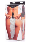 White Fox Tail Vibrating Anal Plug