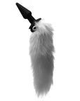 White Fox Tail Vibrating Anal Plug