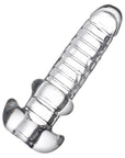 Tight Hole Clear Ribbed Penis Sheath