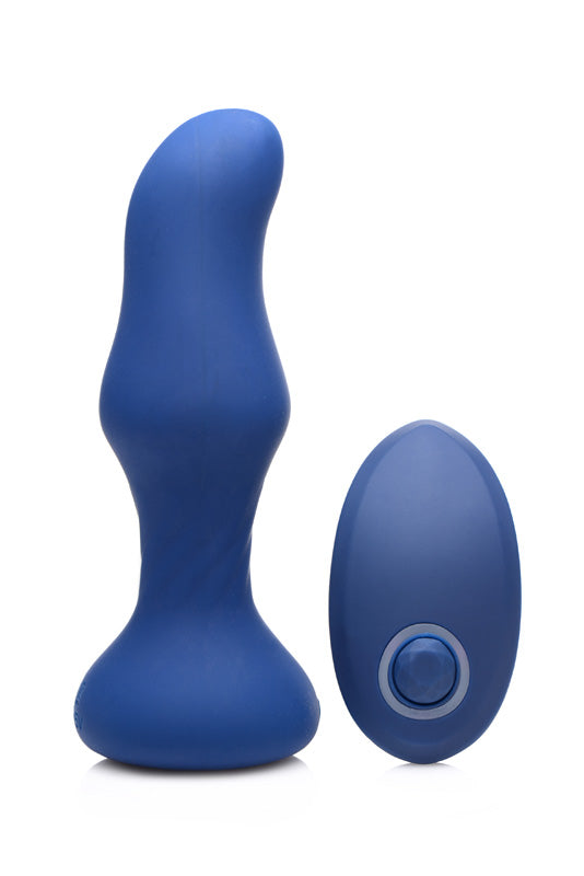 7X Slim Curved Thumping Silicone Anal Plug