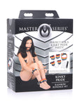 Kinky Pride Rainbow Bondage Set - Wrist & Ankle Cuffs & Collar WithLeash
