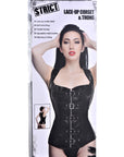 Lace-up Corset Vest & Thong