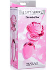 Pink Rose Glass Anal Plug