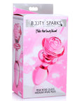 Pink Rose Glass Anal Plug