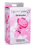 Pink Rose Glass Anal Plug