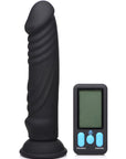 Vibrating & E-Stim Silicone Dildo With Remote