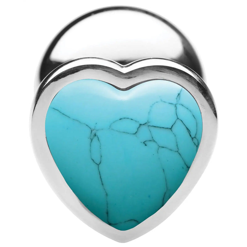 Gemstones Turquoise Heart Anal Plug