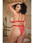 Allure Lace Peek-A-Boo Bralette And Ouverte Panty Set