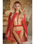 Allure Lace And Mesh Cape With Attached Waist Belt
