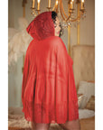 Allure Lace And Mesh Cape With Attached Waist Belt