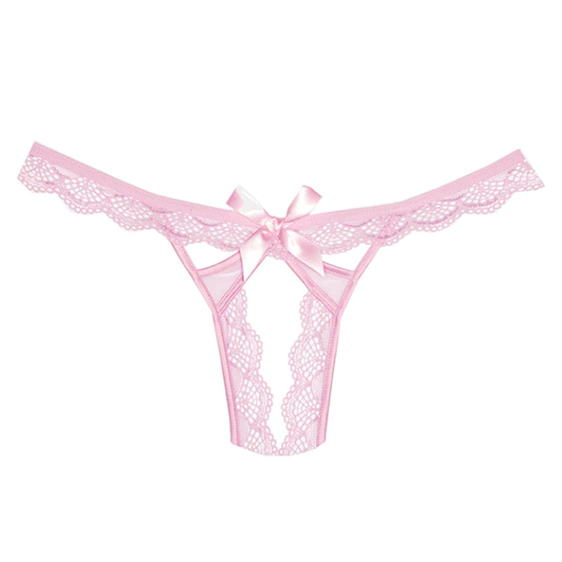 Adore Peach-Y Lace And Mesh Open Panty