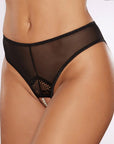 Allure Blushing High Waisted Sheer Ouverte Pearl Thong