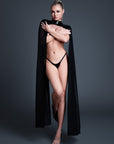 Latex-Look - Mesh Bolero Cape with Latex-Look Vinyl Trim