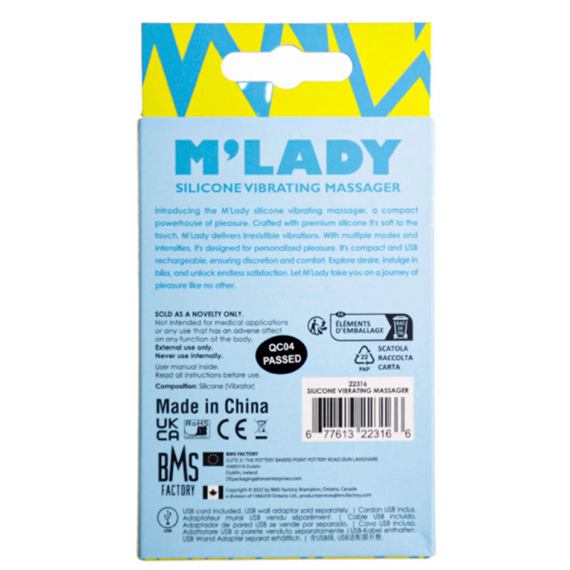 M&#39;Lady Silicone Vibrating Massager