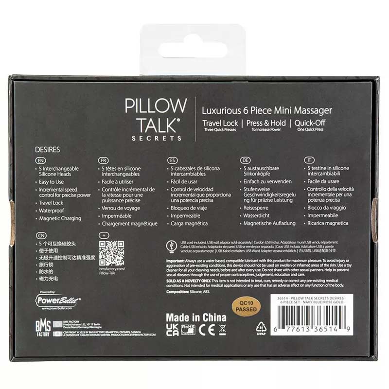 Pillow Talk Secrets Desires 6 Piece Set