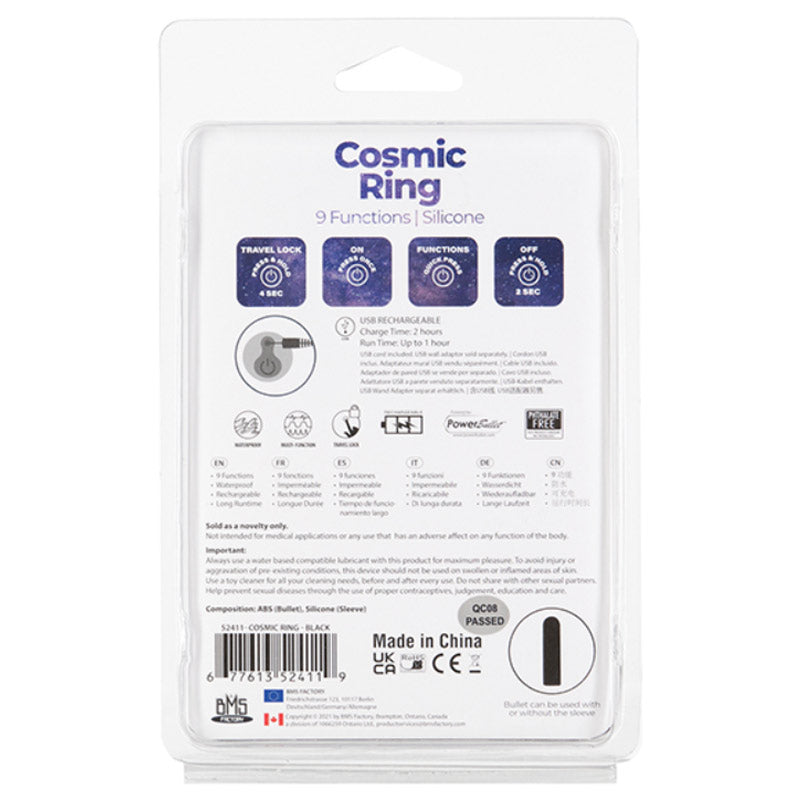 Cosmic Cock Ring With Rechargeable Bullet