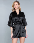 Satin Robe With Satin Front Ties