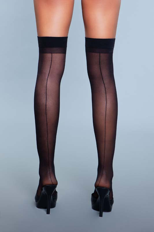 Sheer Thigh High With Back Seam