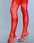 Stay Up Spandex Sheer Thigh Highs With Silicone Lace Top