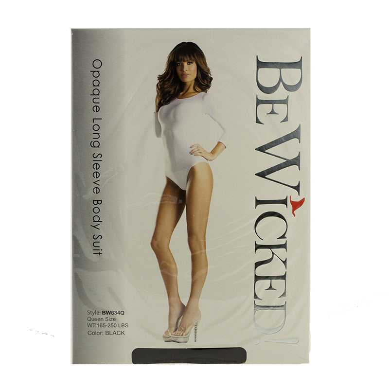 Opaque Long-Sleeve Body Suit
