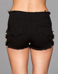 Denim Shorts With Buckle Sides