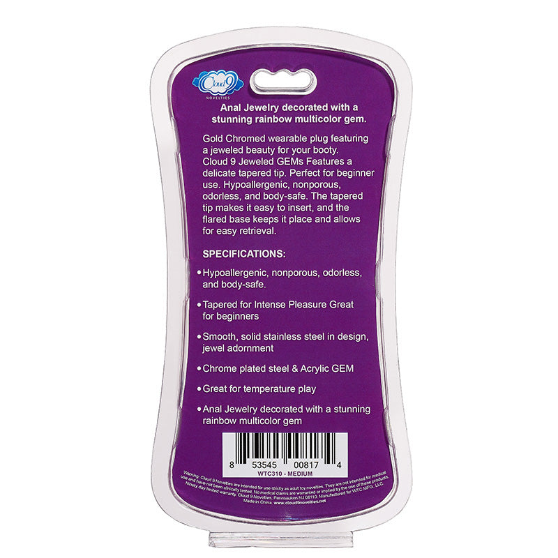 Cloud 9 Novelties Gems Gold Anal Plug