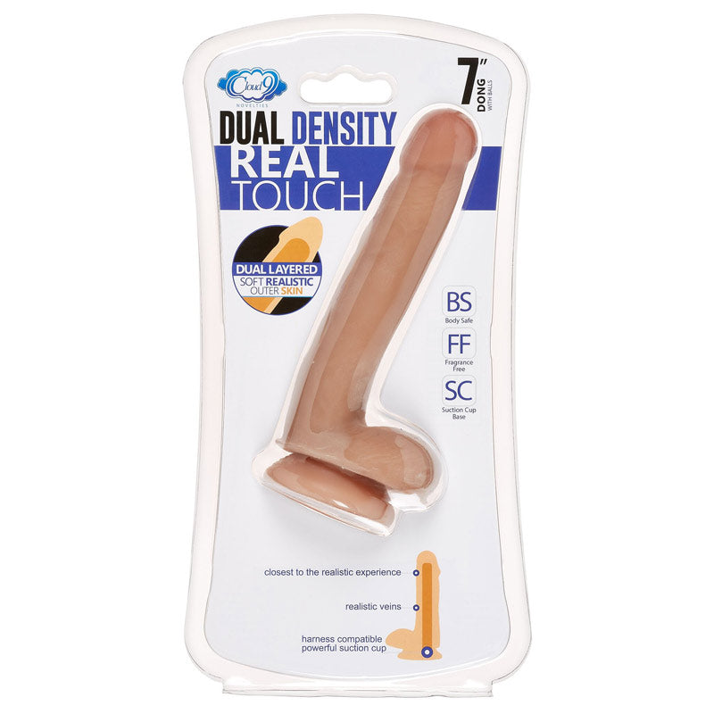 Cloud 9 Novelties Real Touch Dual Density Dildo With Balls
