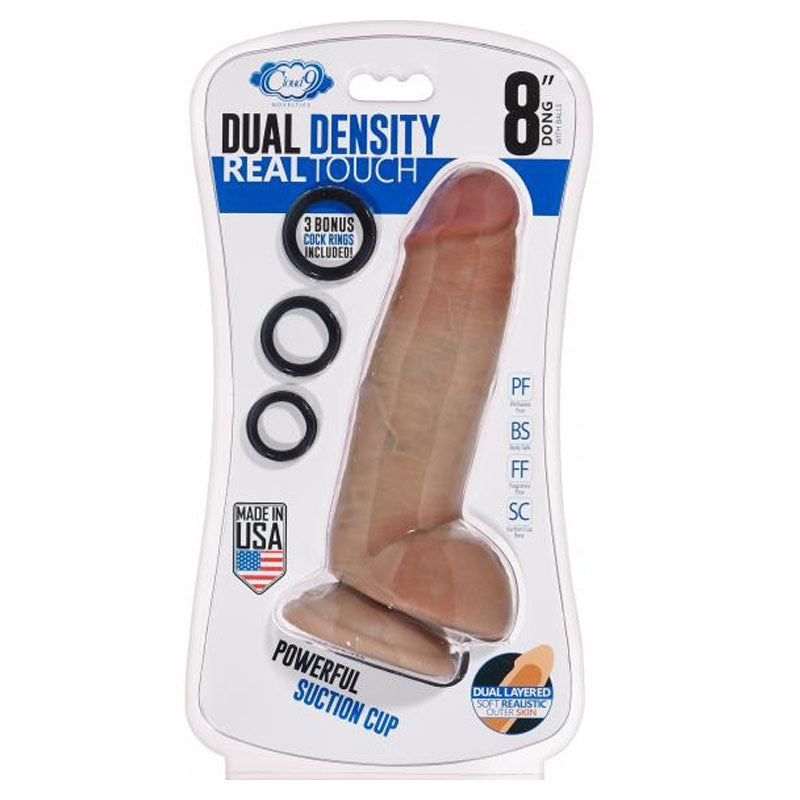 Cloud 9 Novelties Real Touch Dual Density Thick Dildo With Balls