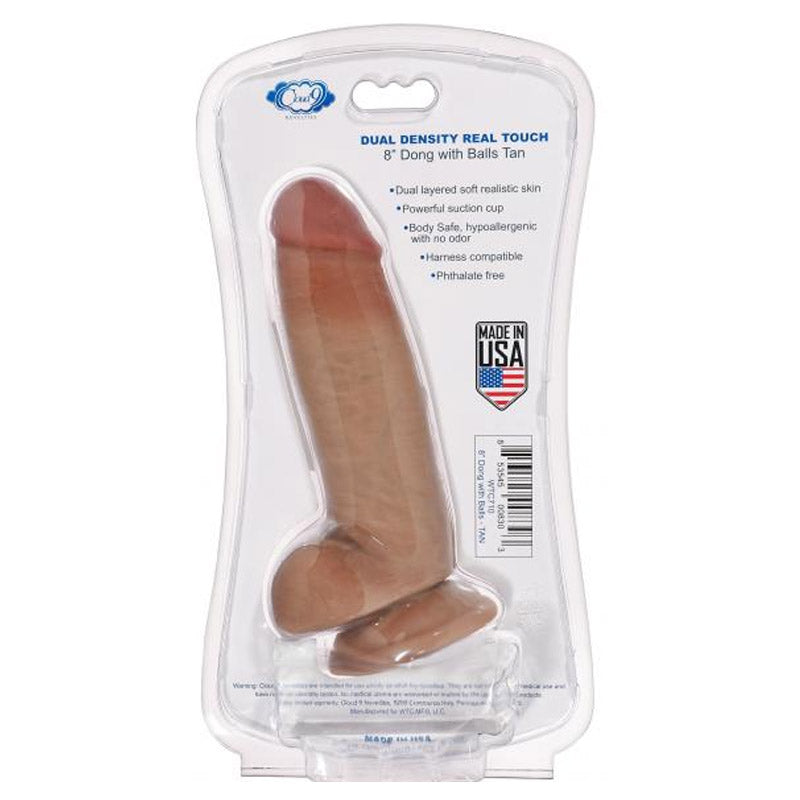 Cloud 9 Novelties Real Touch Dual Density Thick Dildo With Balls