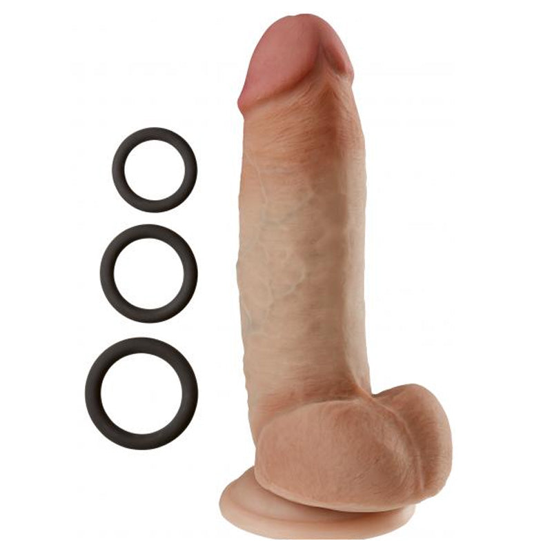 Cloud 9 Novelties Real Touch Dual Density Thick Dildo With Balls