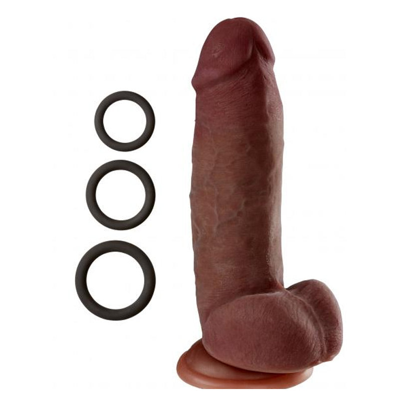 Cloud 9 Novelties Real Touch Dual Density Thick Dildo With Balls