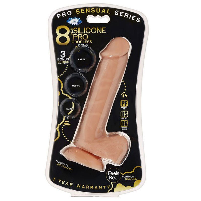 Cloud 9 Novelties Pro Sensual Premium Silicone Dong With 3 C Rings