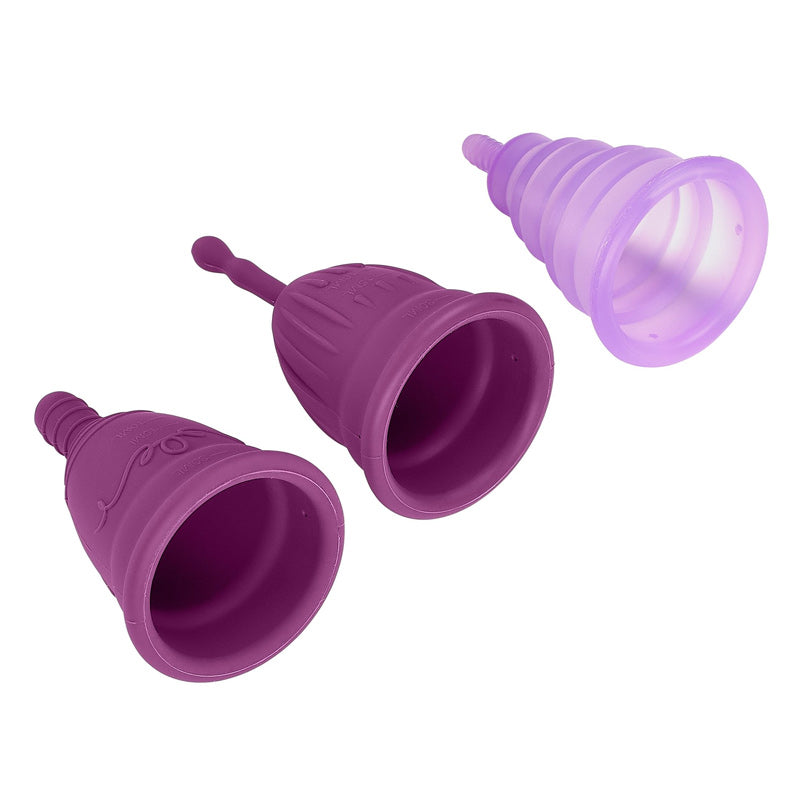 Cloud 9 Novelties Health &amp; Wellness Reusable Menstrual Cups 3 pack With Bonus Travel Cup