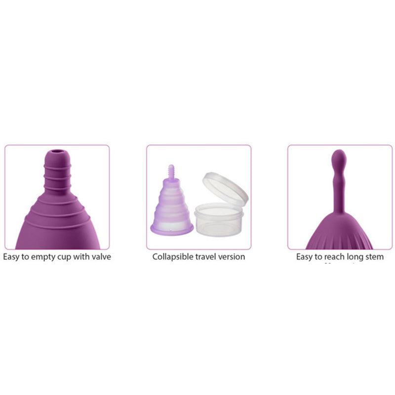 Cloud 9 Novelties Health &amp; Wellness Reusable Menstrual Cups 3 pack With Bonus Travel Cup