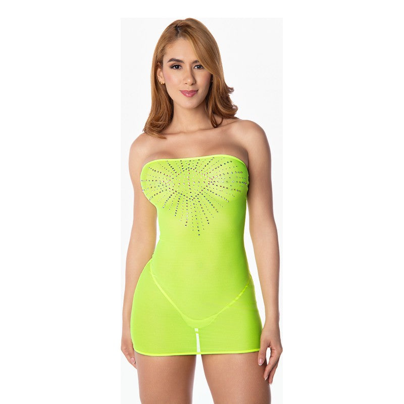 Candyland Crystal Mesh Contour Dress