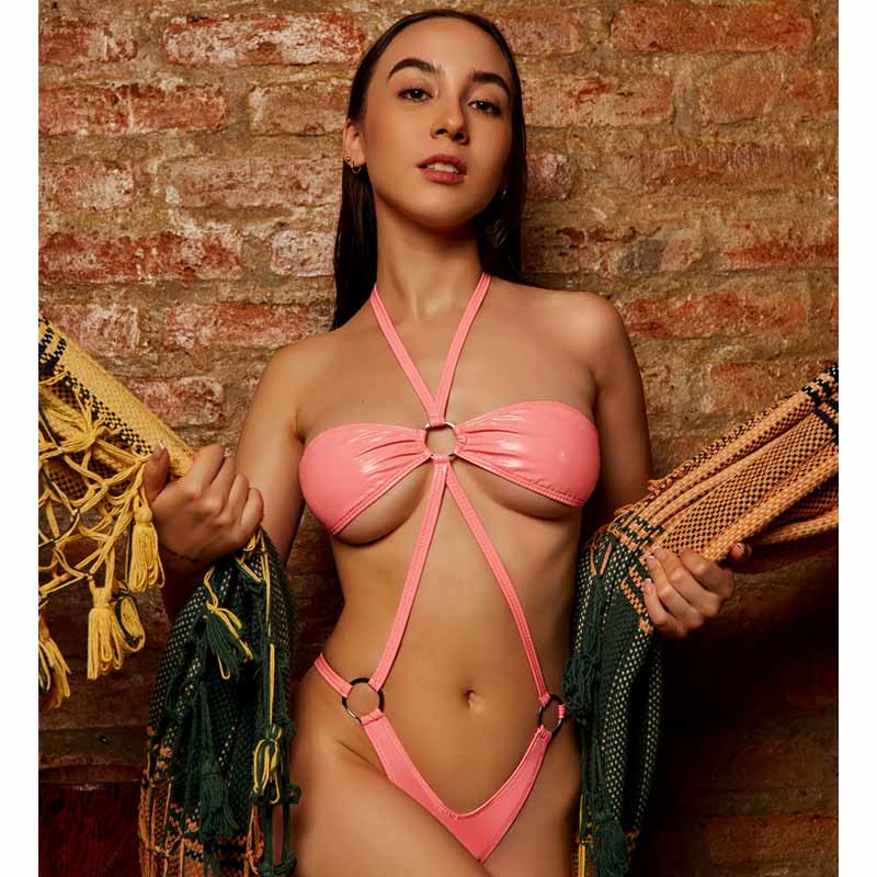 Candyland Strappy Vinyl Bodysuit