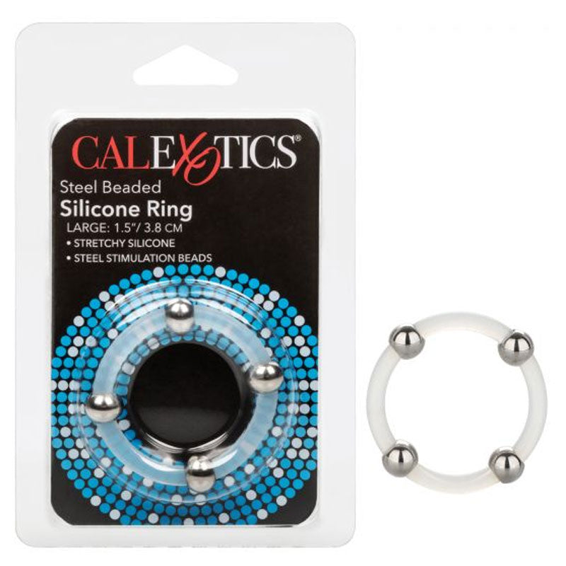 Steel Beaded Silicone Ring