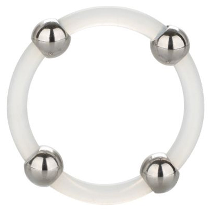 Steel Beaded Silicone Ring