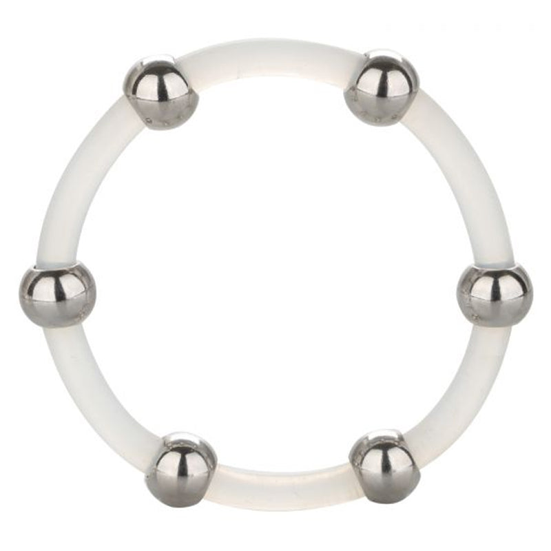 Steel Beaded Silicone Ring