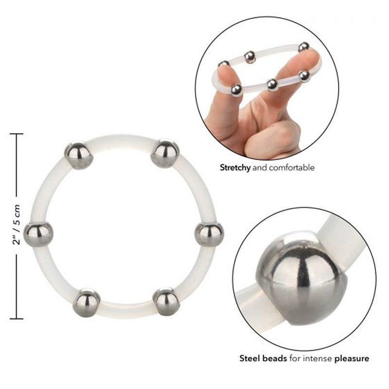 Steel Beaded Silicone Ring