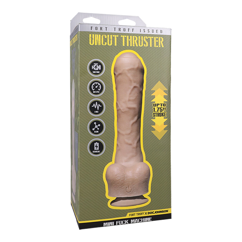 Fort Troff Uncut Thruster Mini Fuck Machine Thrusting Dildo Rechargeable Silicone with Remote