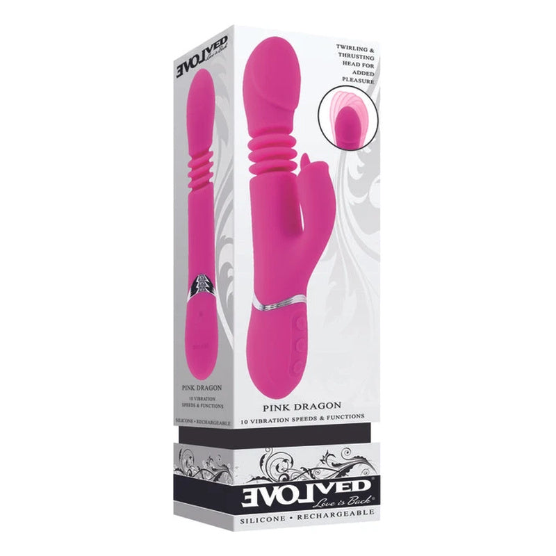 Evolved Novelties Pink Dragon Rabbit Vibrator