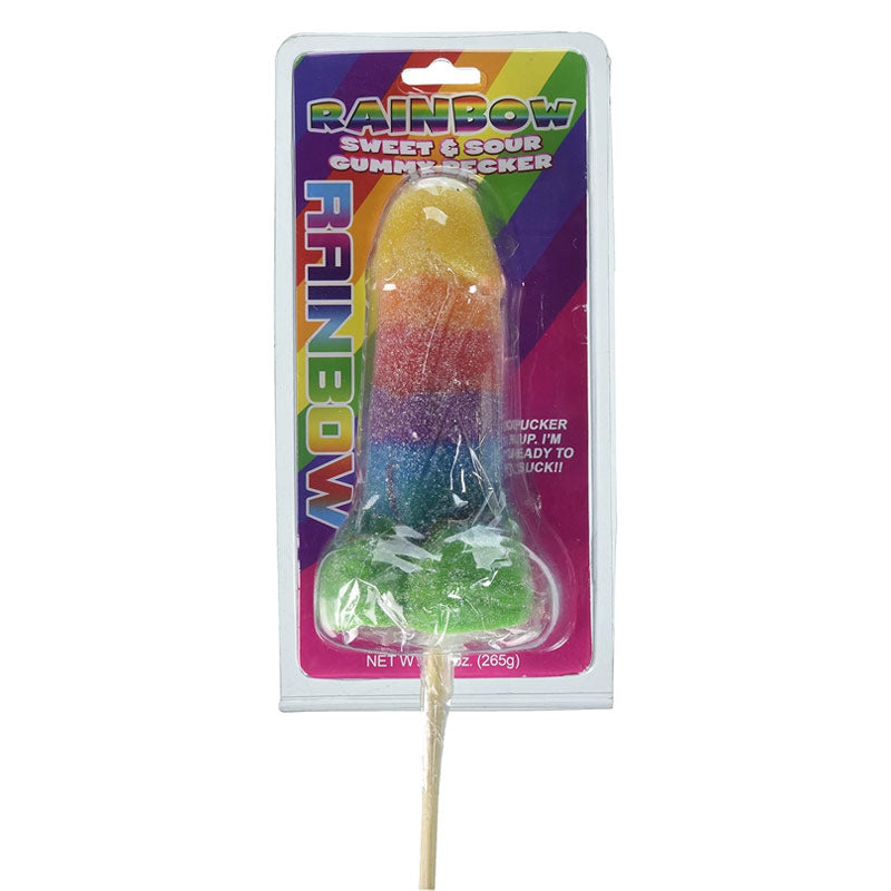 Sweet &amp; Sour Jumbow Rainbow Gummy Cock Pop