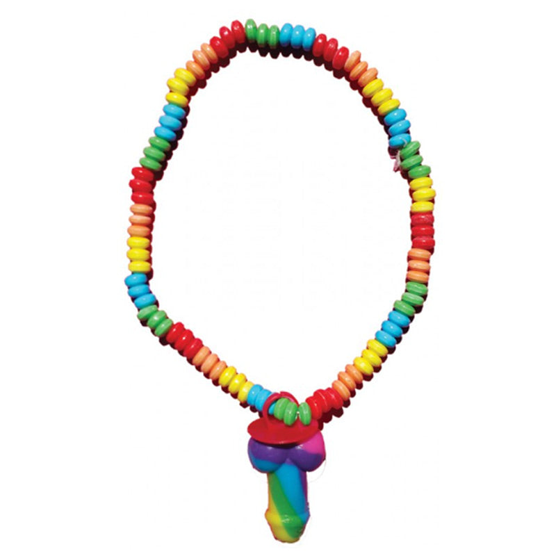 Rainbow Cock Stretchy Candy Necklace
