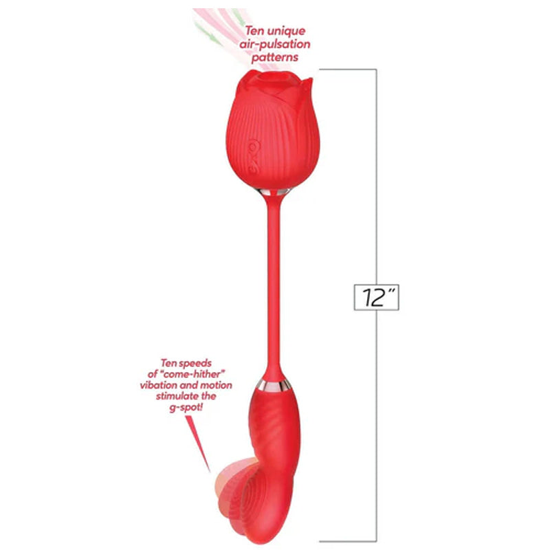 Wild Rose &amp; Come Hither Rechargable Silicone Suction Vibe