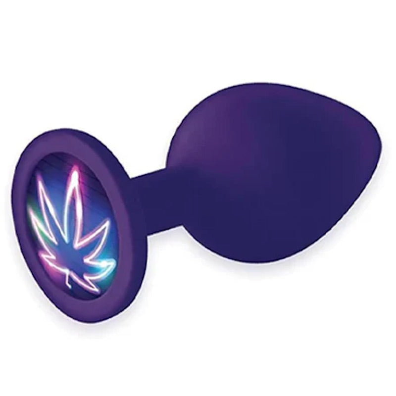 The 9's Booty Talk Silicone Butt Plug Neon Leaf