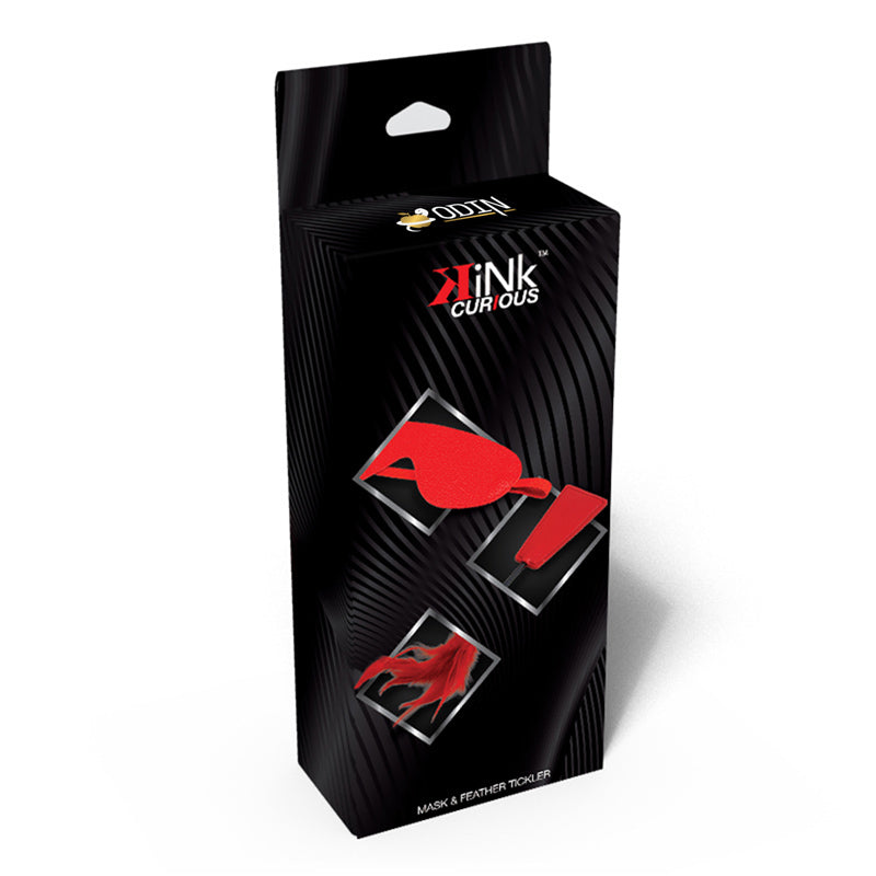 Kink Curious Blackout Mask and Feather Tickler
