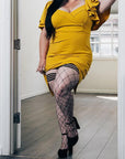 Kixies Michelle Large Diamond Fishnet Thigh Highs